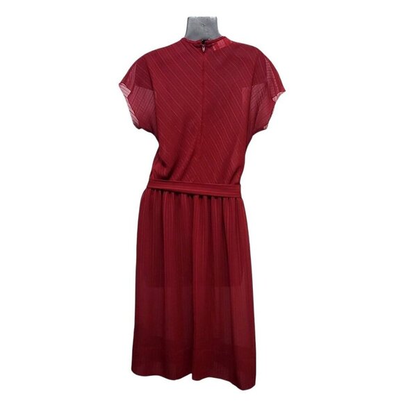 Vintage 1970s ROUTE ONE Midi Dress Pinstripe Semi-Sheer - Picture 6 of 14